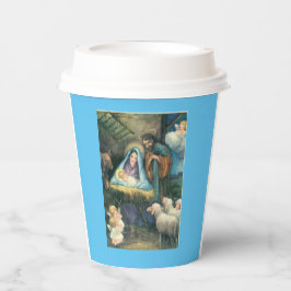 Vasos De Papel Natividad Escena Navidad vintage