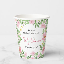 Vasos De Papel Natural Garden Baby Shower