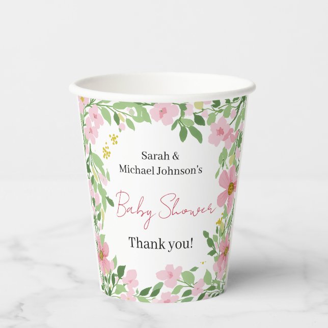 Vasos De Papel Natural Garden Baby Shower (Anverso)