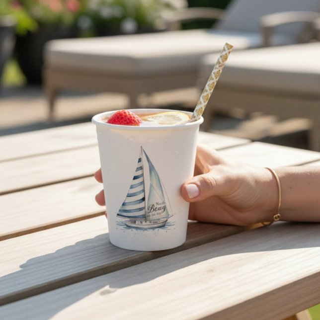 Vasos De Papel Nautical fun  "Nauti-Bouy" Sailboat baby shower (Subido por el creador)