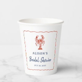 Vasos De Papel Nautical Lobster Coastal Bridal Shower