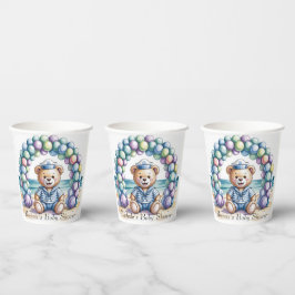 Vasos De Papel Nautical Teddy Bear Beach Boy Baby Shower