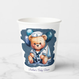 Vasos De Papel Nautical Teddy Bear Delight Boy Baby Shower
