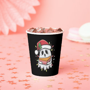 Vasos De Papel Navidad Adorable Fantasma Papá Noel Fiesta Xmas Va