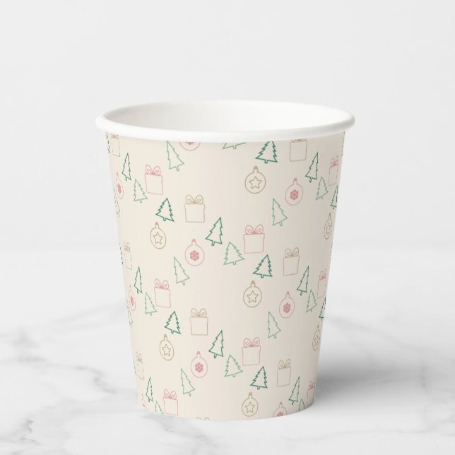 Vasos De Papel Navidad Chic (Anverso)