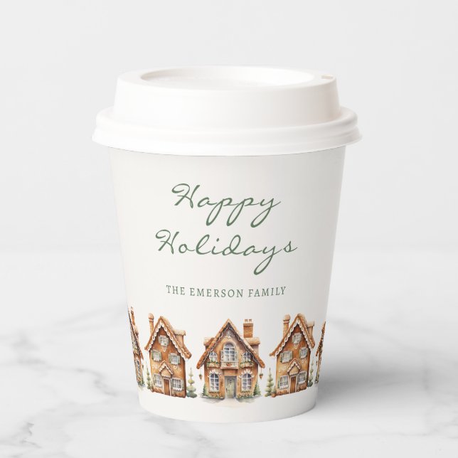 Vasos De Papel Navidad de Jengibre (Anverso)