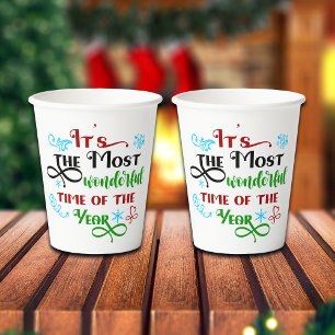Vasos De Papel Navidad 'El momento más maravilloso' lindo