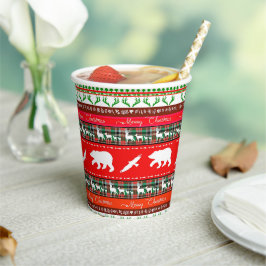 Vasos De Papel Navidad en el bosque
