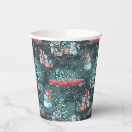 Vasos De Papel Navidad Invernal Acogedora