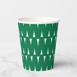 Vasos De Papel Navidad Líneas Onduladas Verde Brillante Retro Fes