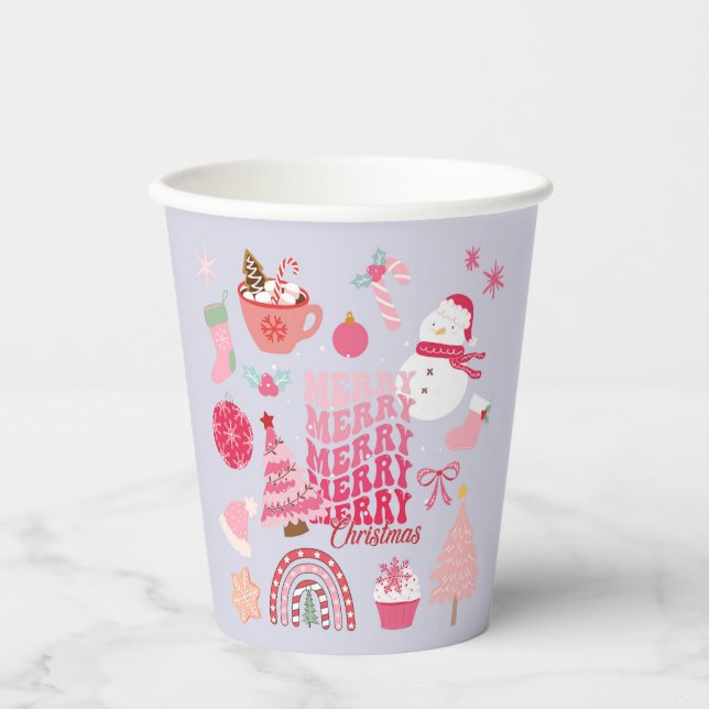 Vasos De Papel Navidad moderna (Anverso)