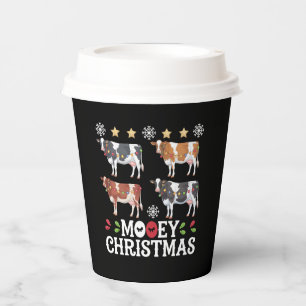 Vasos De Papel Navidad Mooey Amante de las Vacas Fiesta Granja Gr