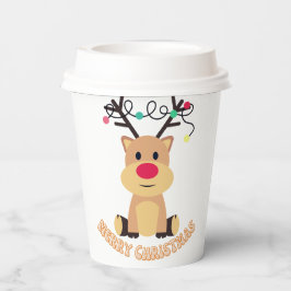 Vasos De Papel Navidad Reno