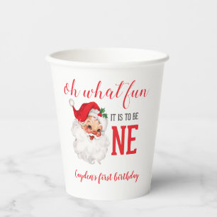 Vasos De Papel Navidad Santa Antiguo Primer Cumpleaños