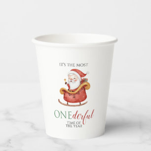 Vasos De Papel Navidad Santa Maravilloso Primer Cumpleaños