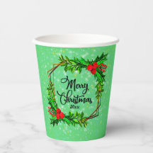 Navidades 20xx Holly Red Berries Verde Moderno