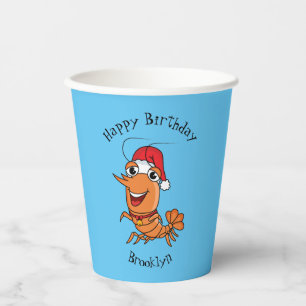 Vasos De Papel Navidades alegres, camarones, personalizado ilustr