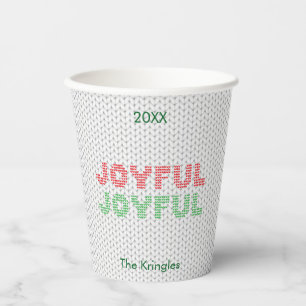 Vasos De Papel Navidades alegres Tipografía de suéter