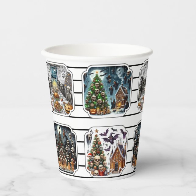 Vasos De Papel Navidades atormentados Fiestas Cups - set 3 (Anverso)