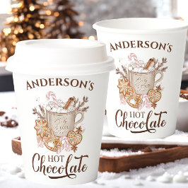 Vasos De Papel Navidades beige rosado de chocolate caliente Nombr