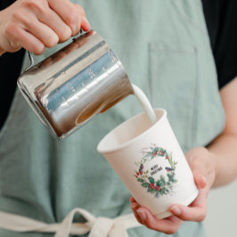 Vasos De Papel Navidades Berries corearon el tipógrafo navideño
