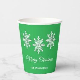 Vasos De Papel Navidades blancos copos de nieve Feliz Navidad ver