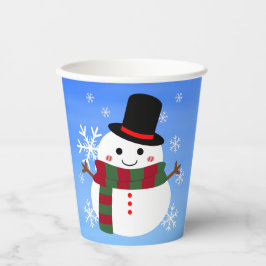 Vasos De Papel Navidades blancos Snowman