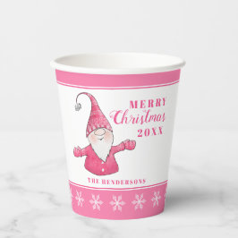 Vasos De Papel Navidades blancos y rosados Personalizados de Gnom