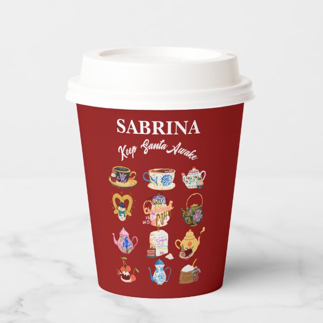 Vasos De Papel Navidades cafetaleros de Mikitiez citan cafeína ad (Anverso)