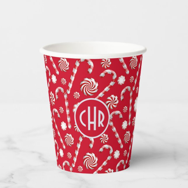 Vasos De Papel Navidades caprichosos Candy Cane (Anverso)