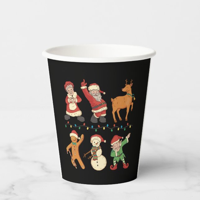 Vasos De Papel Navidades Caracteres Bailando (Anverso)