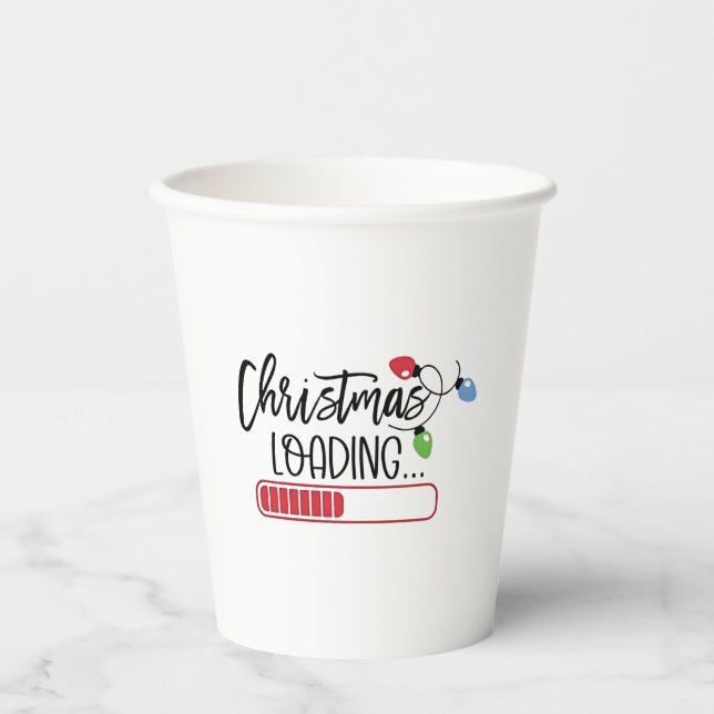 Vasos De Papel Navidades cargando luces de navidad (Anverso)
