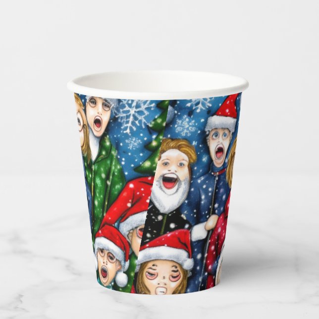 Vasos De Papel Navidades Caroling (Anverso)