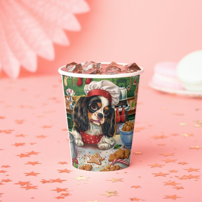 Vasos De Papel Navidades Cavalier King Charles Spaniel Baking (in situ)