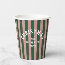 Navidades Club Social Green Pink Candy Stripes