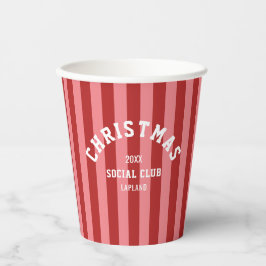 Vasos De Papel Navidades Club Social Red Pink Candy Stripes