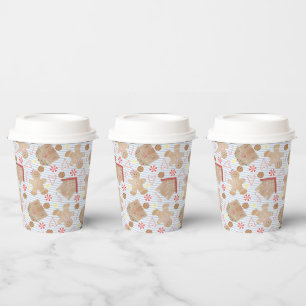 Vasos De Papel Navidades cocina con tazas de papel de banda azul