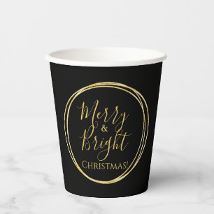 Vasos De Papel Navidades con el oro negro brillante