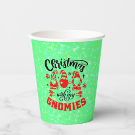 Vasos De Papel Navidades con mis gnomos - Gracioso Verde Rojo
