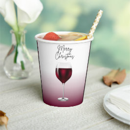 Vasos De Papel Navidades con temas de vino rojo