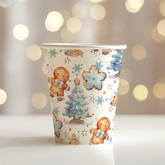 Vasos De Papel Navidades Cookie gingerbread hombre azul cumpleaño (Subido por el creador)