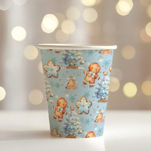 Vasos De Papel Navidades Cookie gingerbread hombre azul cumpleaño