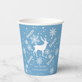 Vasos De Papel Navidades Copos de nieve azul
