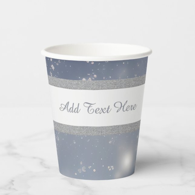 Vasos De Papel Navidades Copos de nieve blancos (Anverso)