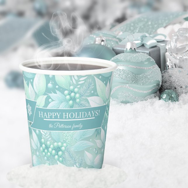Vasos De Papel Navidades costeros Foliage Berries Pattern#7 ID100 (Subido por el creador)