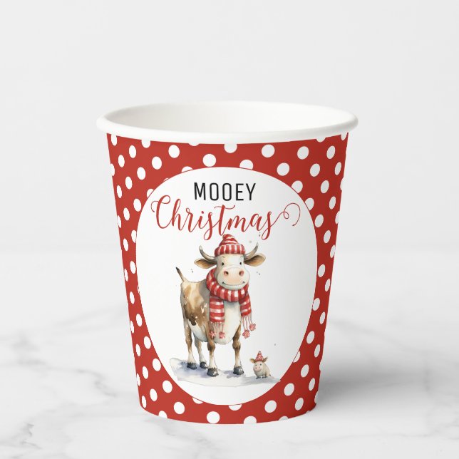 Vasos De Papel Navidades Cow Pun (Anverso)