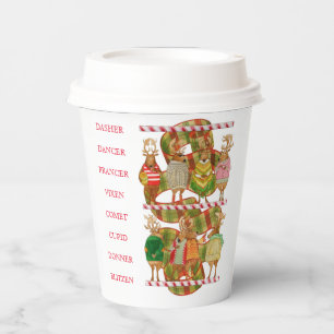 Vasos De Papel Navidades: Cuadros de papel para renos