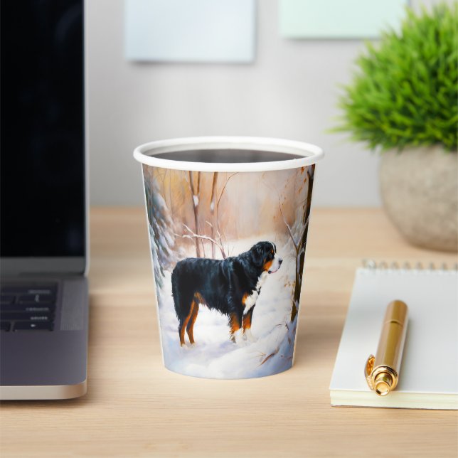 Vasos De Papel Navidades de Bernese Mountain Let It Snow (in situ)