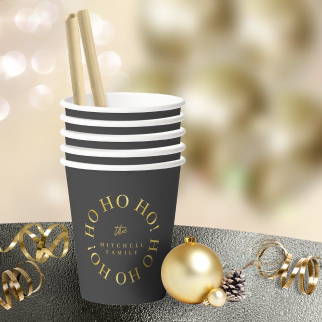 Vasos De Papel Navidades de Black Gold Ho Ho Ho ID1009 (Subido por el creador)