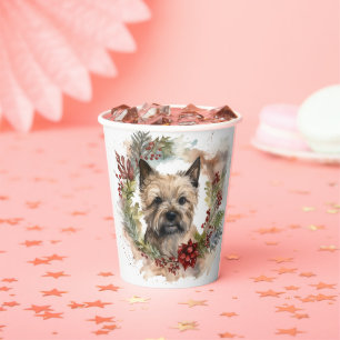 Vasos De Papel Navidades de Cairn Terrier en una presentación fes